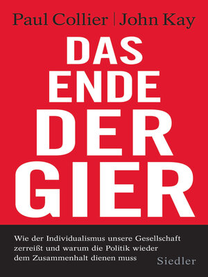 cover image of Das Ende der Gier
